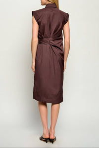 Marella Brown Cotton Poplin Dress