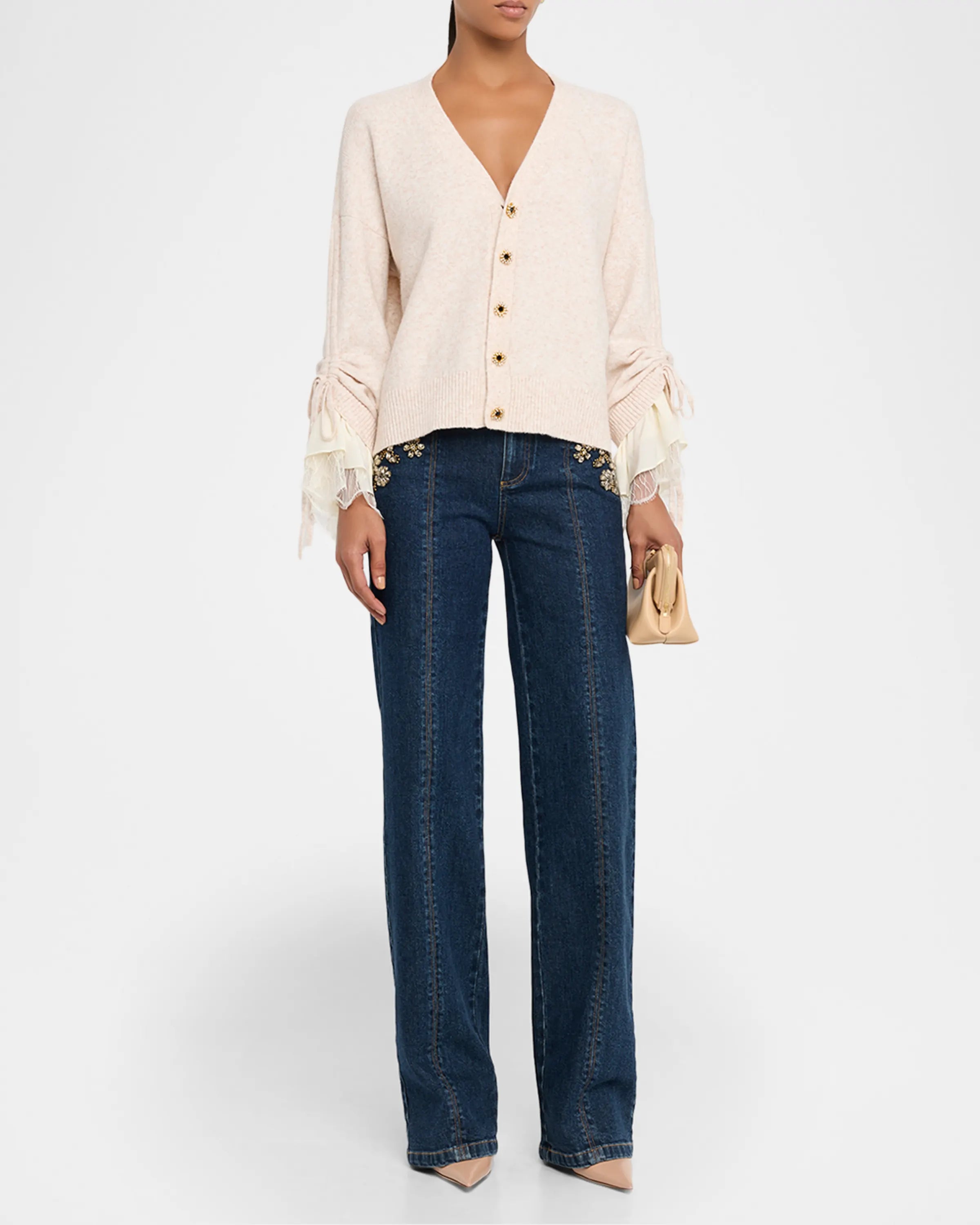 Cinq a Sept Atlas Layered-Cuff Cardigan