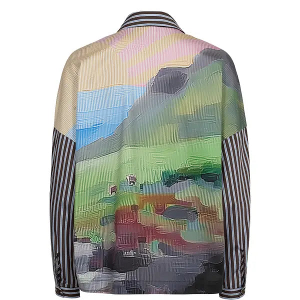 Numph Women's Long Sleeve Shirt Nuhighland Boxy - Calla Green