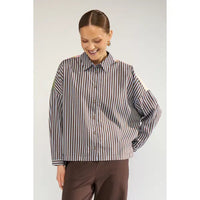 Numph Women's Long Sleeve Shirt Nuhighland Boxy - Calla Green