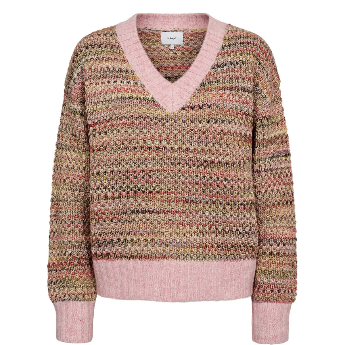 Numph Women's V-Neck Sweater Nusamia - Rosy Touch