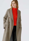 Oui Manteau en mélange de laine Check