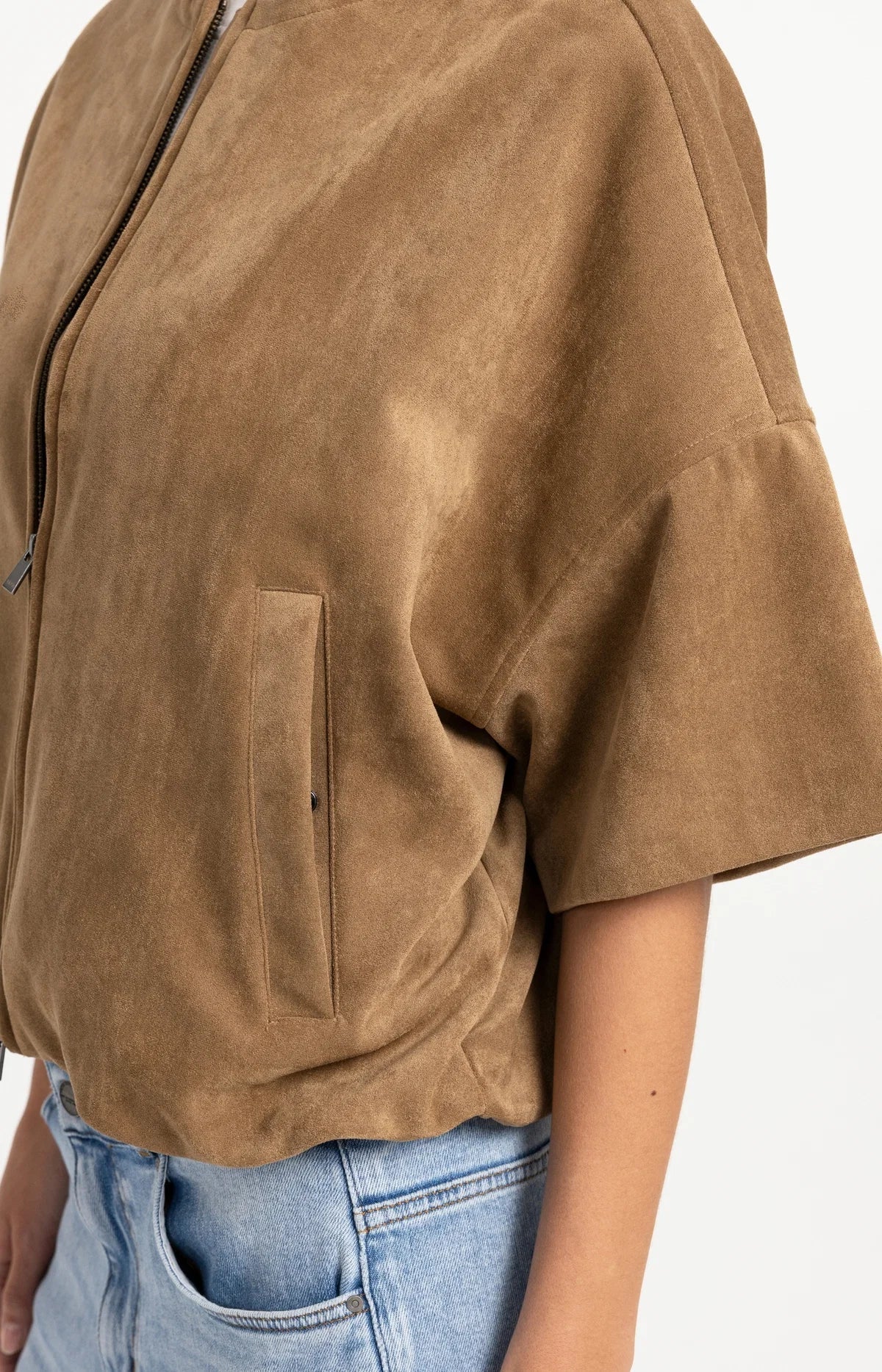 YAYA Oversized Shortsleeve Deudine Jacket with Baloon Bottom Hem