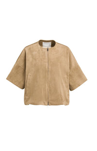 YAYA Oversized shortsleeve suedine jacket