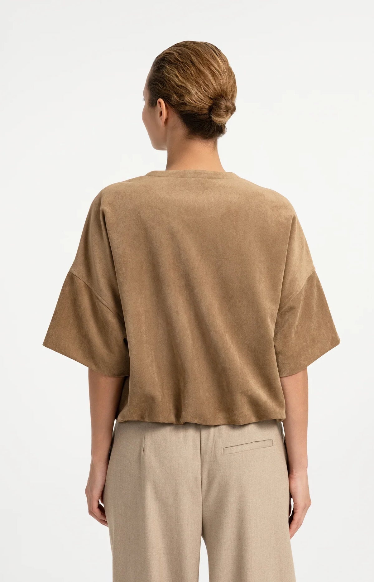 YAYA Oversized shortsleeve suedine jacket