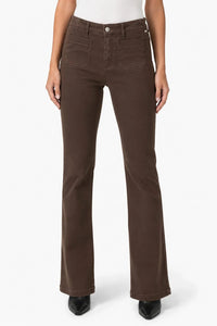 Brax Mary Flared Pants with Patch Pockets - Muscat/Brown