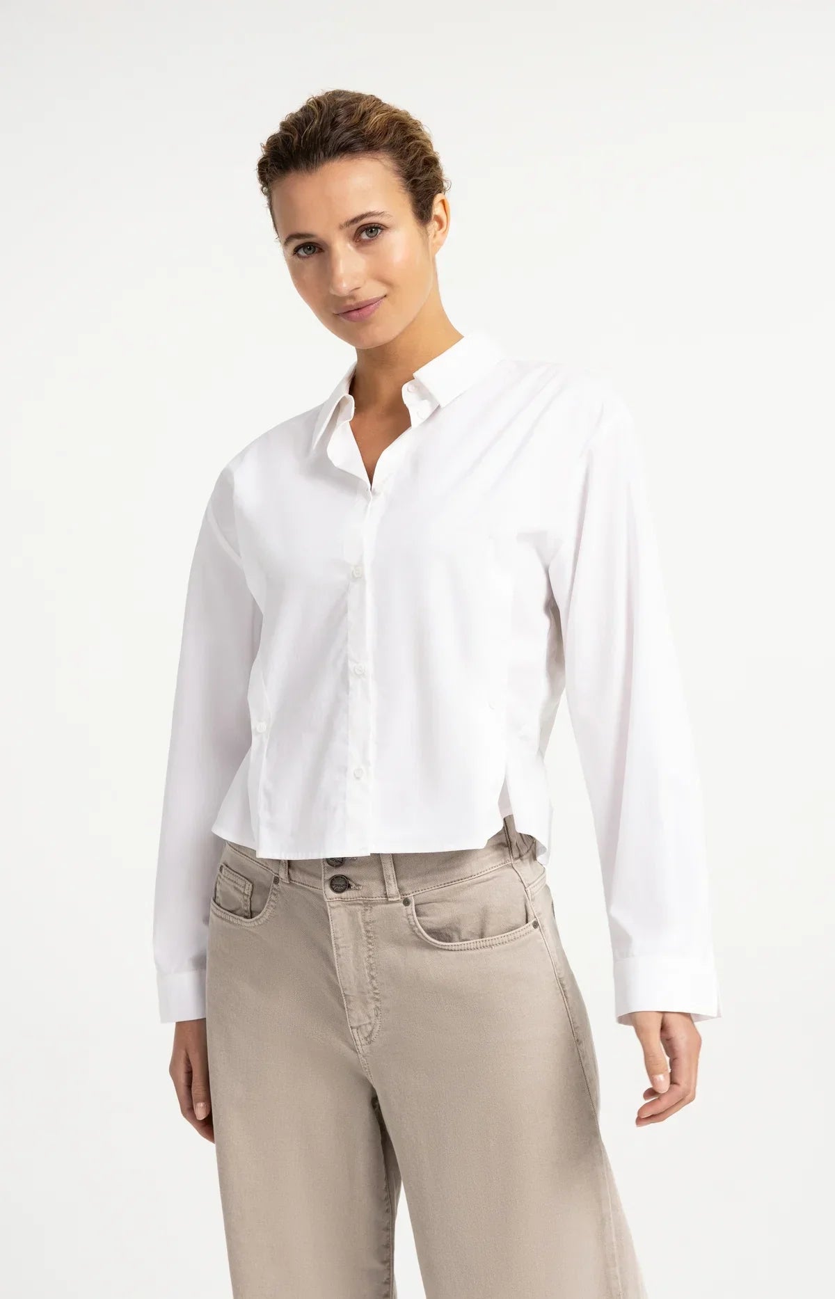 YAYA Poplin Blouse With Button Detail