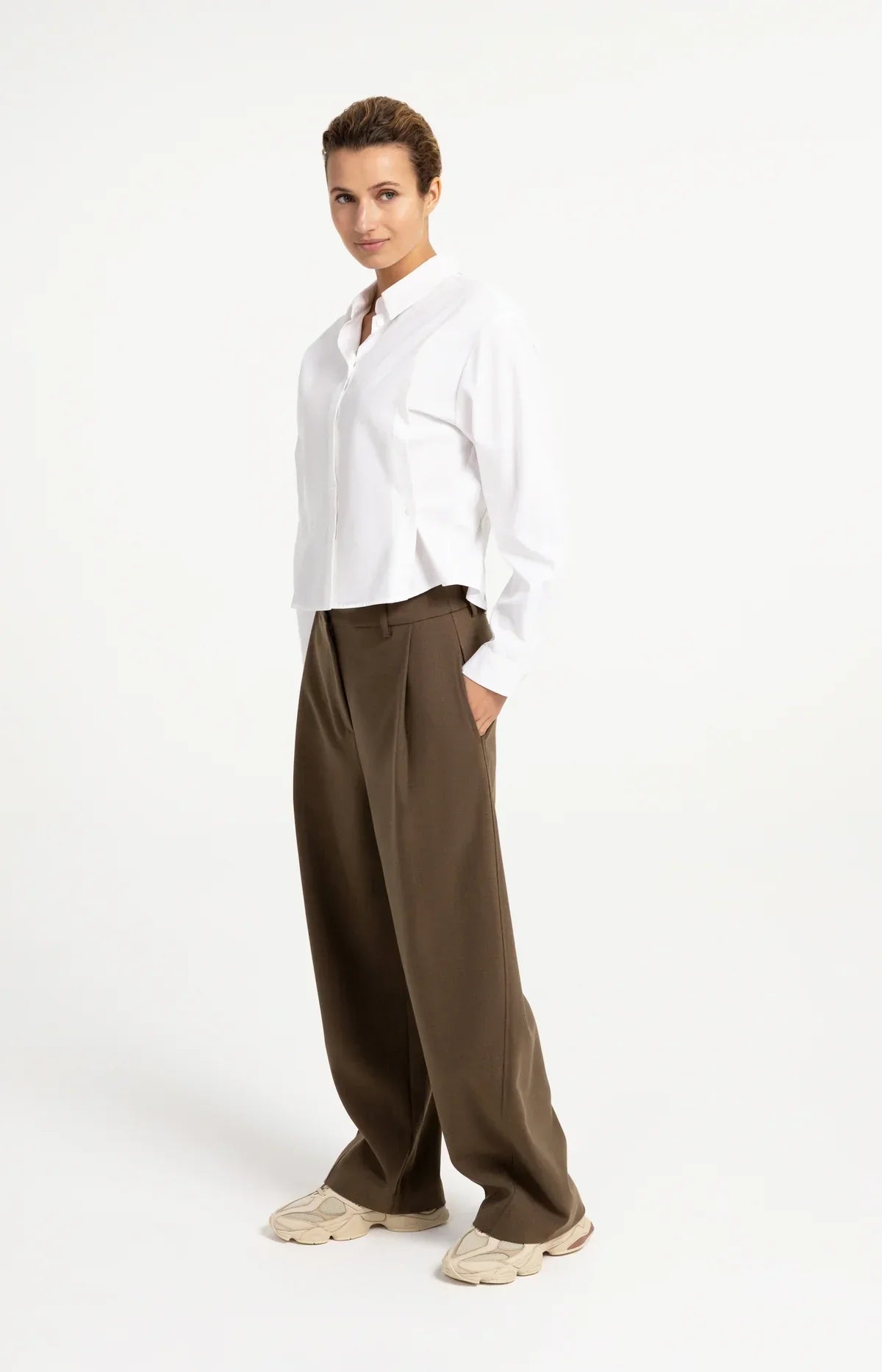 YAYA Poplin Blouse With Button Detail