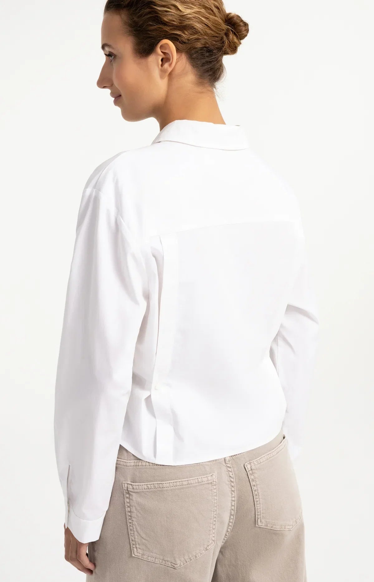 YAYA Poplin Blouse With Button Detail