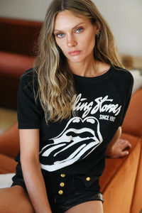 People of Leisure Rolling Stones Raglan Tee Black