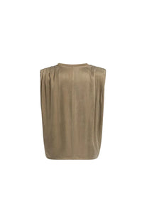 YAYA Sleeveless Top With Shoulder Pleats