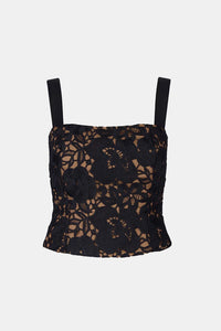 Smythe Lace Bustier With Detachable Straps - Black