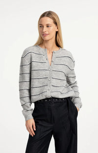 YAYA Knitted striped cardigan long sleeve