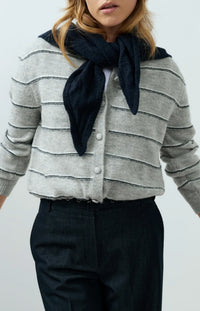 YAYA Knitted striped cardigan long sleeve