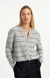 YAYA Knitted striped cardigan long sleeve