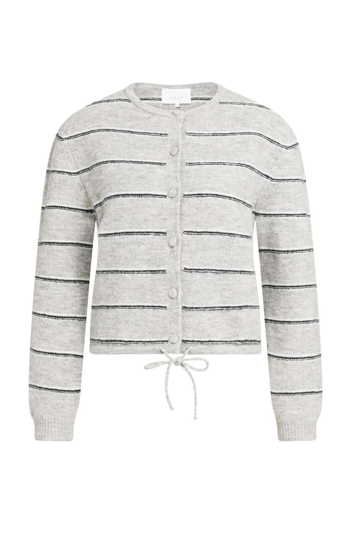 YAYA Knitted striped cardigan long sleeve