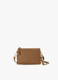 Sac bandoulière en cuir véritable Cinzia Rocca avec trois compartiments