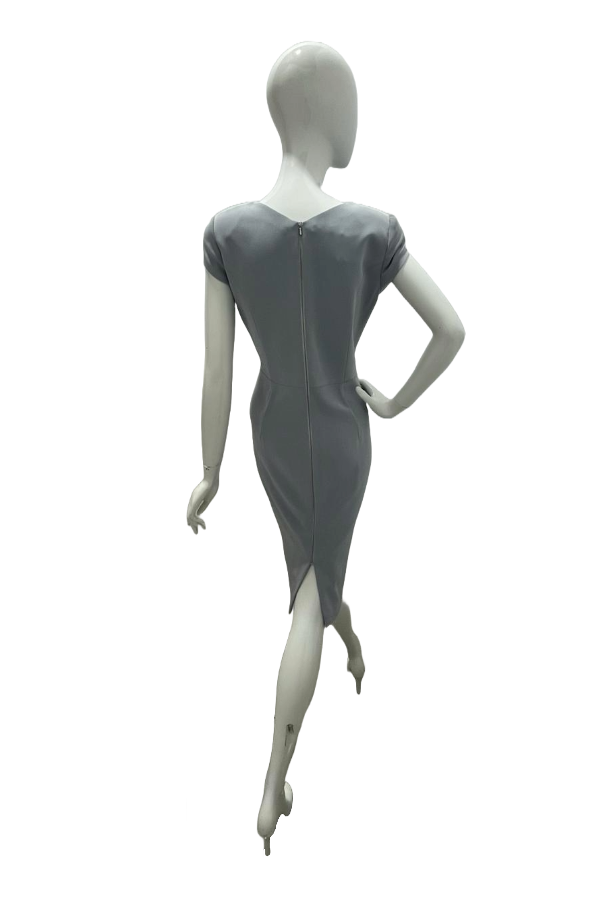Frascara Dress With Short Sleeves and Asymetrical Neckline