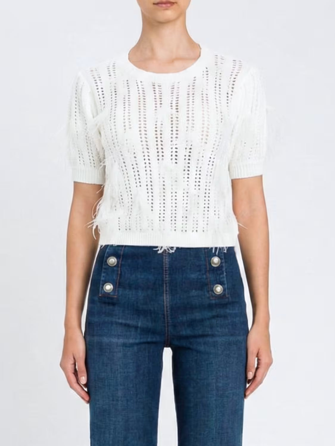 Pull en maille Twinset à fausses plumes
