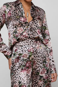 Blouse Tyler à manches longues L'Agence 40223RBM-PNSS Petite Rose Cheetah multicolore