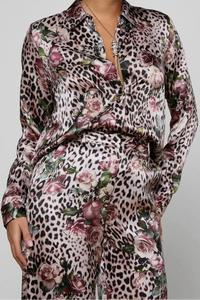 Blouse Tyler à manches longues L'Agence 40223RBM-PNSS Petite Rose Cheetah multicolore