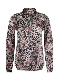 Blouse Tyler à manches longues L'Agence 40223RBM-PNSS Petite Rose Cheetah multicolore