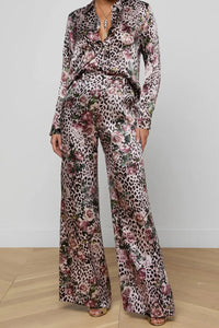 Blouse Tyler à manches longues L'Agence 40223RBM-PNSS Petite Rose Cheetah multicolore