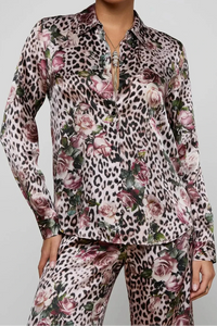 Blouse Tyler à manches longues L'Agence 40223RBM-PNSS Petite Rose Cheetah multicolore