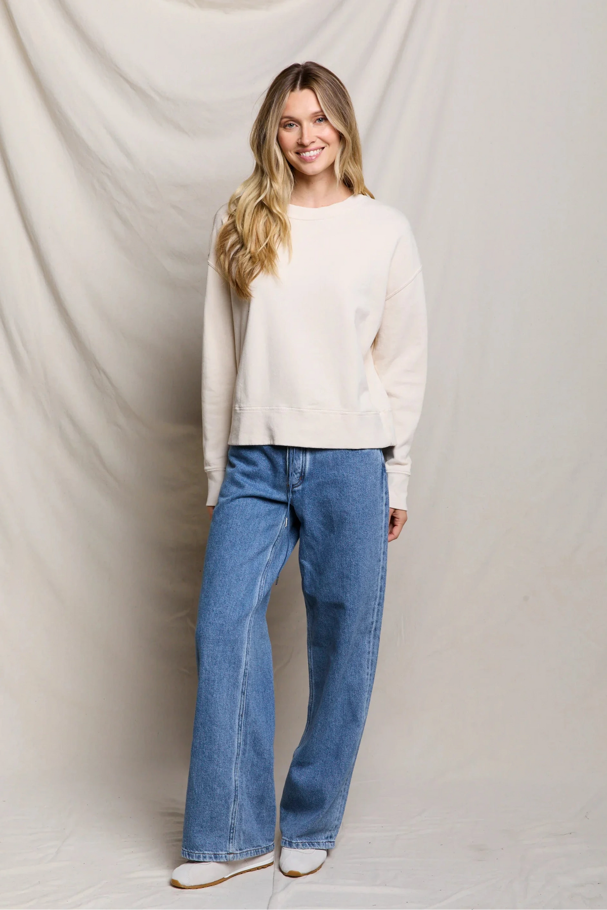 Perfect White Tee French Terry Pullover Sweatshirt Sugar