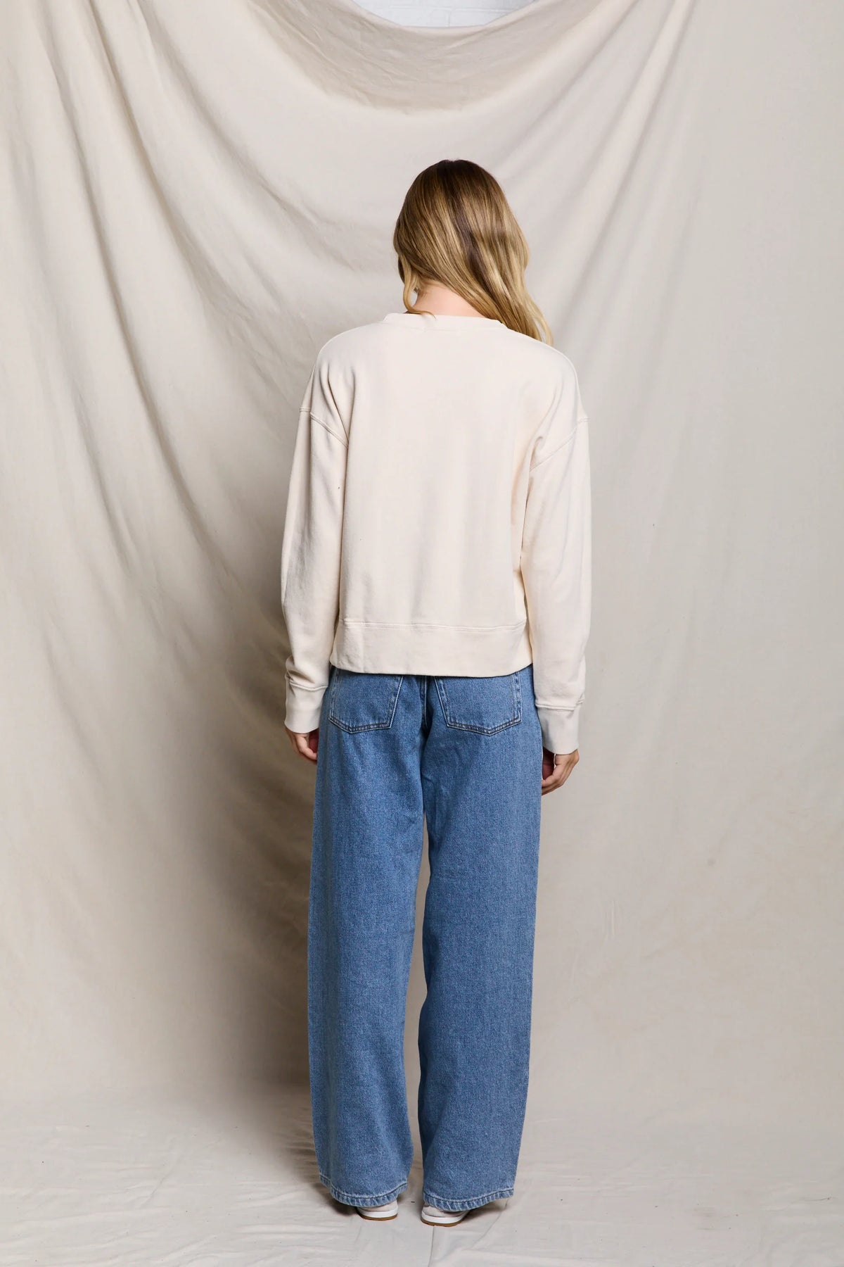 Perfect White Tee French Terry Pullover Sweatshirt Sugar