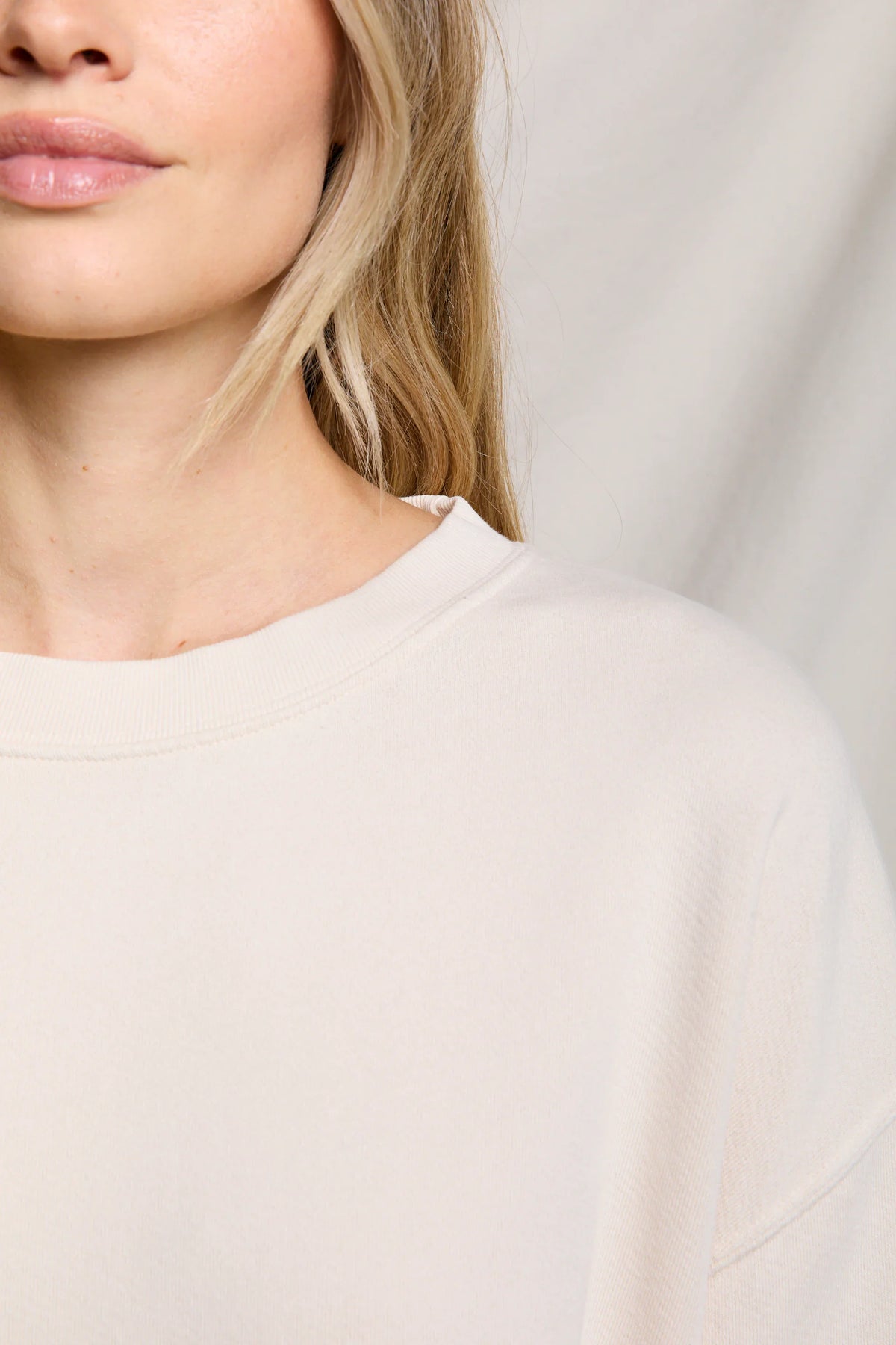 Perfect White Tee French Terry Pullover Sweatshirt Sugar