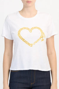 Cinq A Sept Amour Heart Chain Shrunken Tee