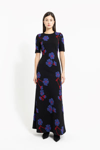 Nadya Toto Violet Long Dress Floral