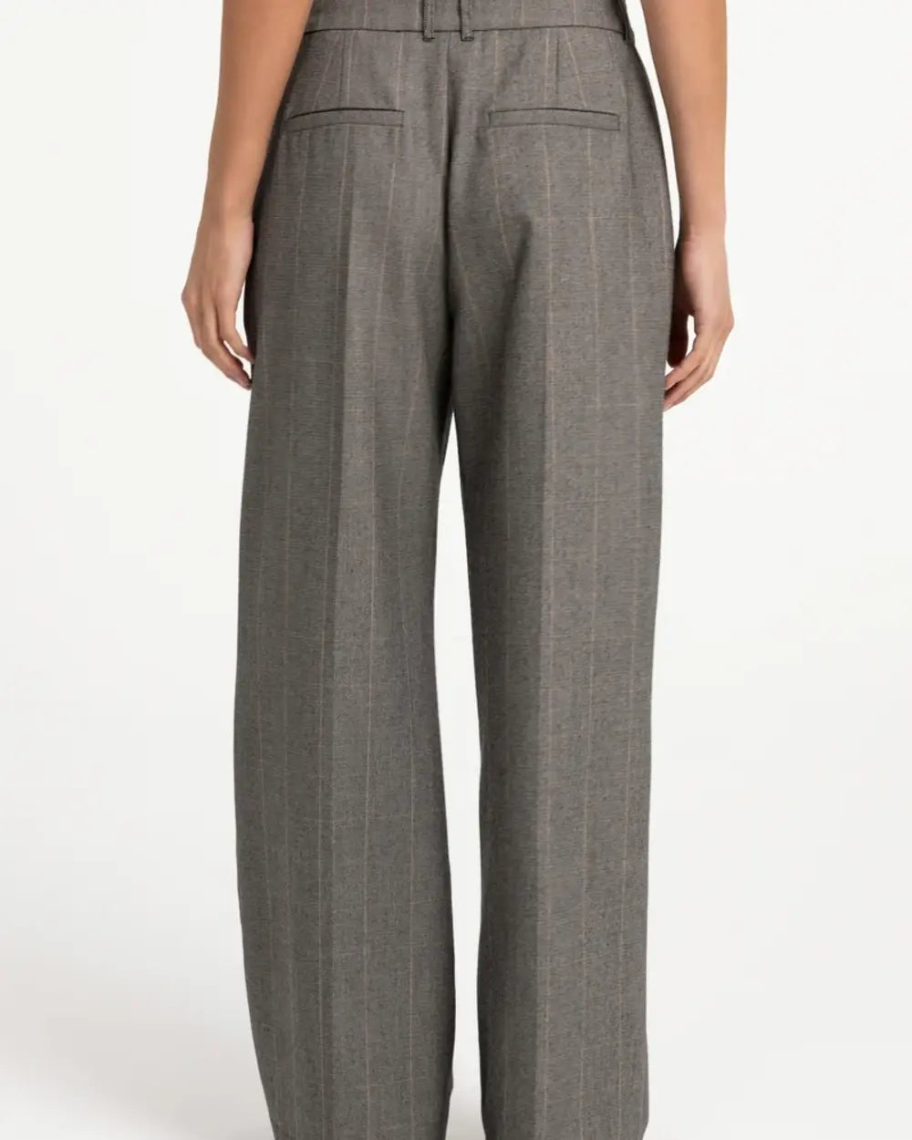 YAYA Woven Wide Leg Trousers with Pleats - HoleBlack Dessin