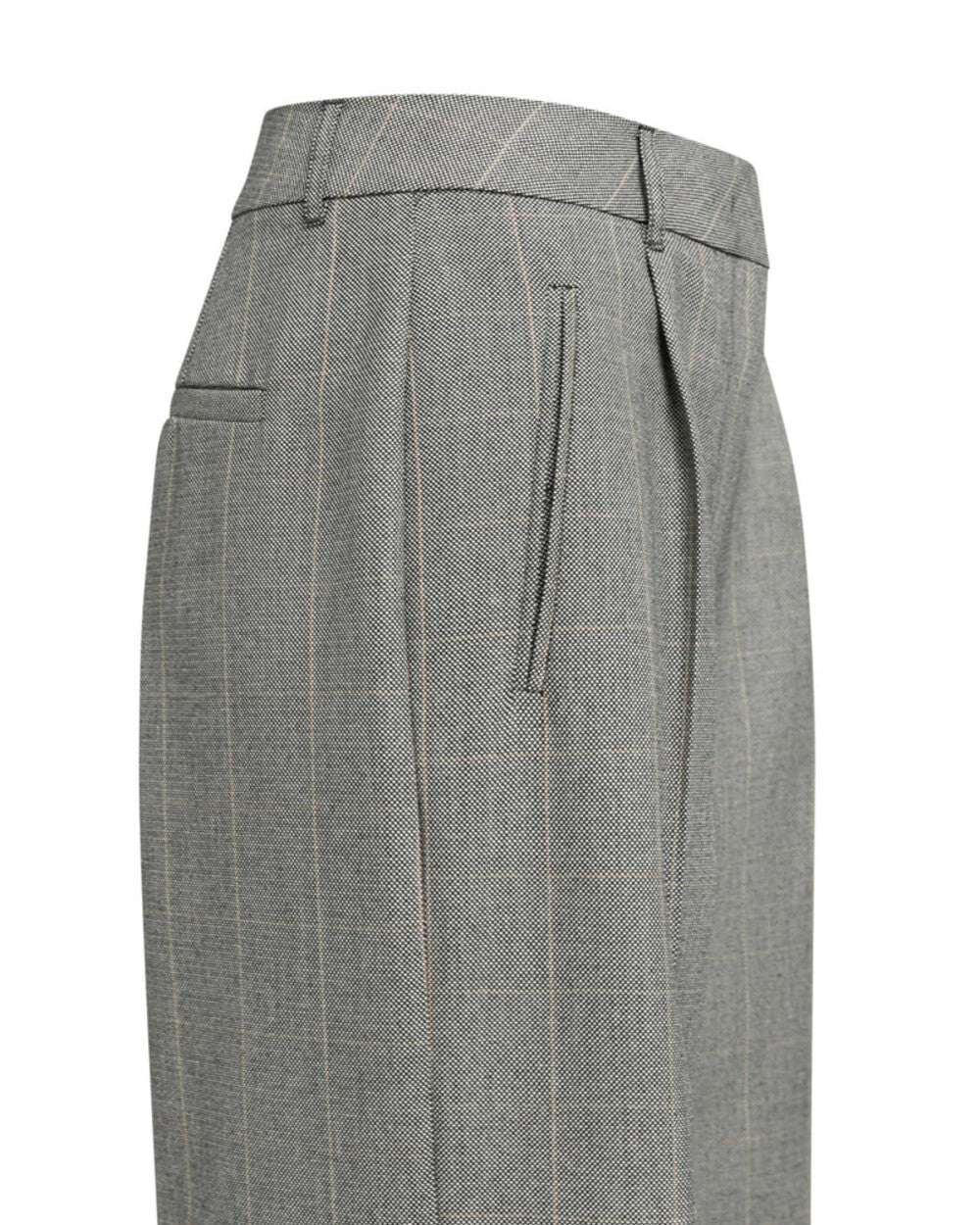 YAYA Woven Wide Leg Trousers with Pleats - HoleBlack Dessin