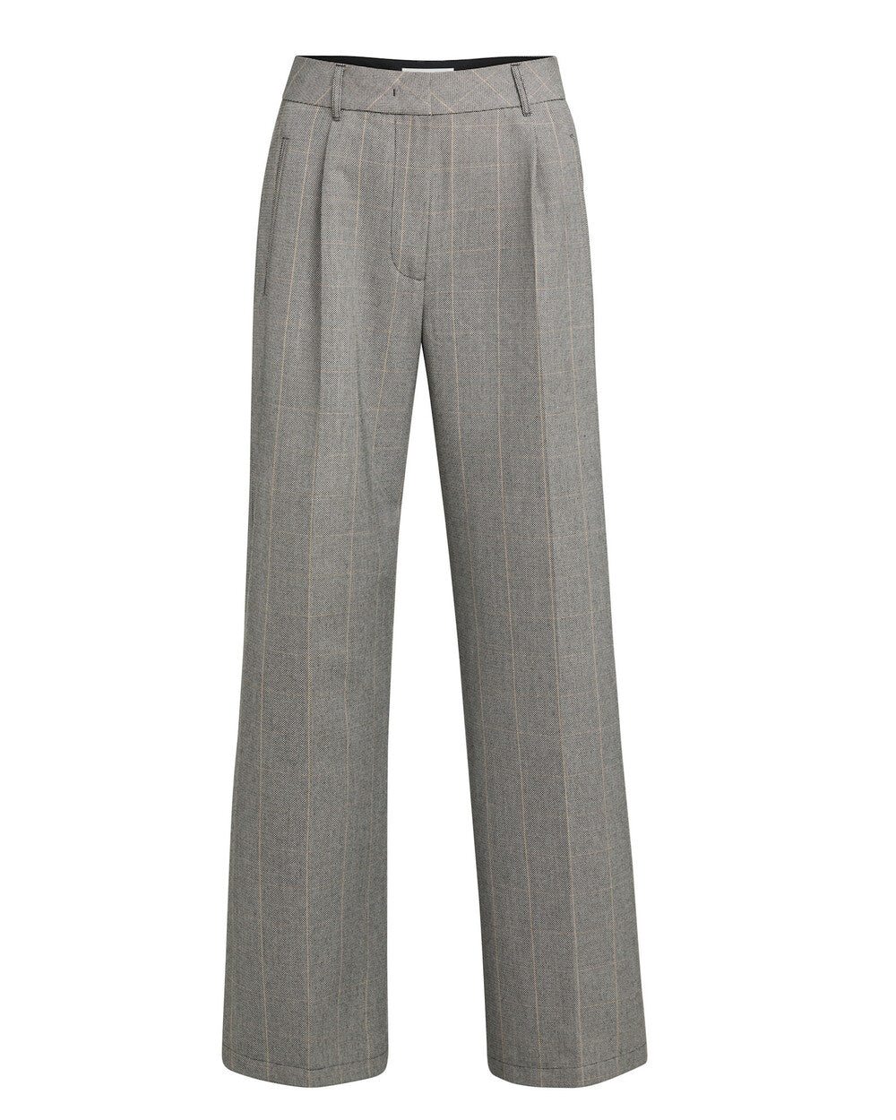 YAYA Woven Wide Leg Trousers with Pleats - HoleBlack Dessin
