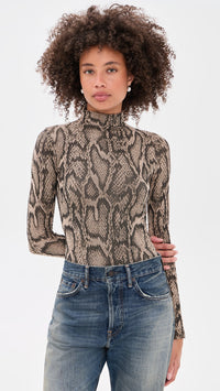Wolford Shimmering Python String Body Suit Desert Python