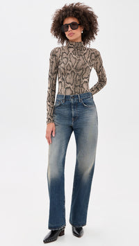 Wolford Shimmering Python String Body Suit Desert Python