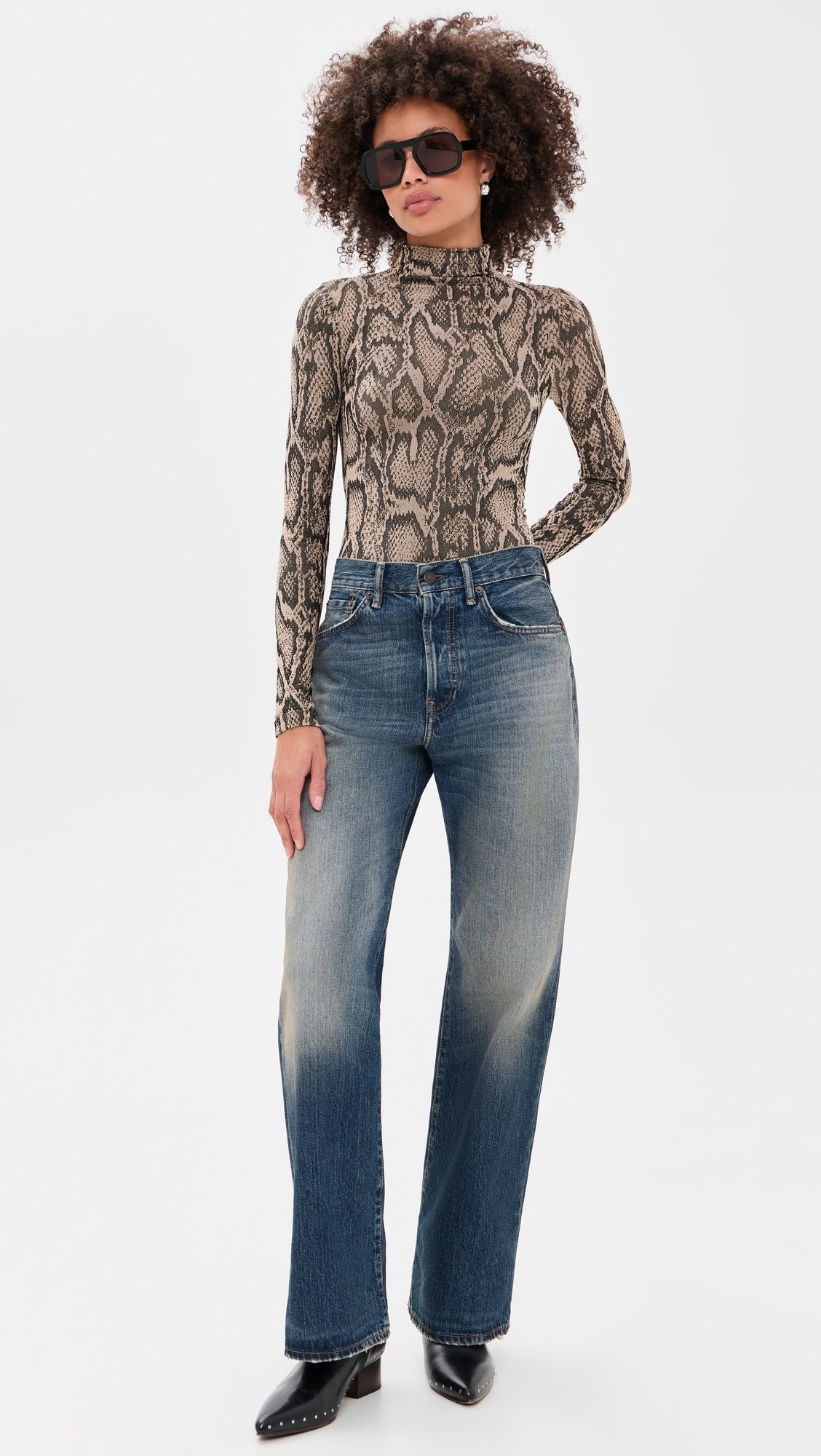Wolford Shimmering Python String Body Suit Desert Python
