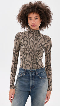 Wolford Shimmering Python String Body Suit Desert Python