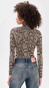 Wolford Shimmering Python String Body Suit Desert Python
