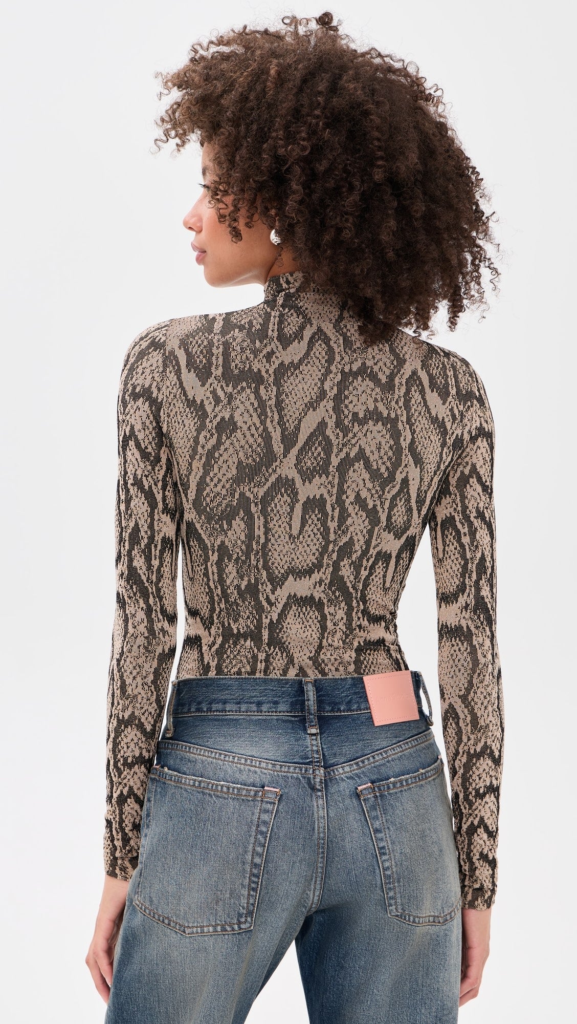 Wolford Shimmering Python String Body Suit Desert Python