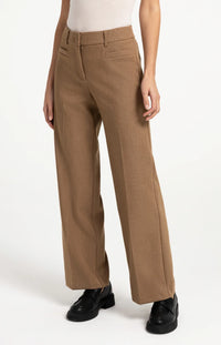 YAYA Woven mid waist straight leg trousers