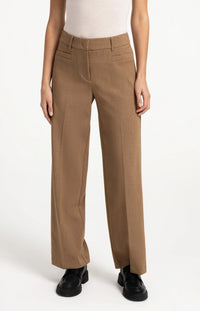 YAYA Woven mid waist straight leg trousers