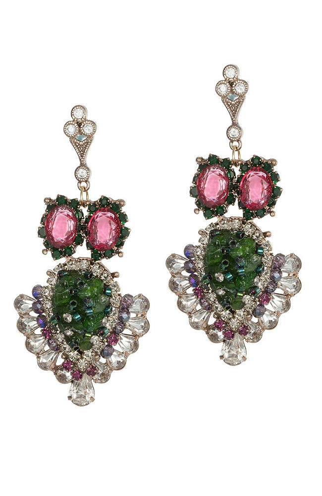 Theia Jewelry Gaia Chandelier Crystal Earring Vivid Colors