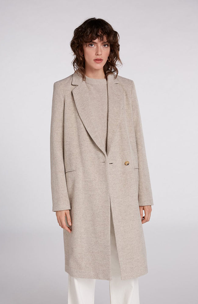 Oui Double Breasted Wool Cashmere Coat