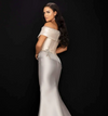 Terani Couture Embroidered Champagne Taupe Dress