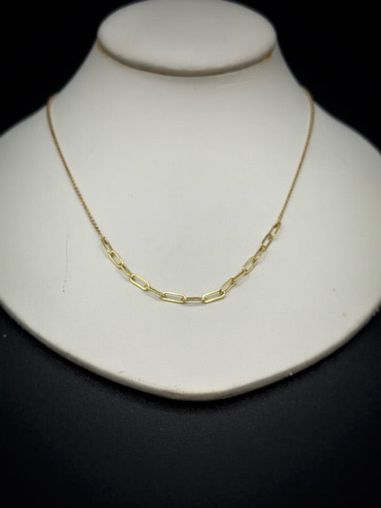 Harakiri Maryska-Y Yellow Gold Paper Clip Center Necklace