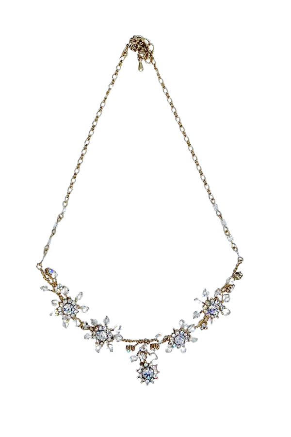 Elen Henderson Gold and Crystal Floral Necklace