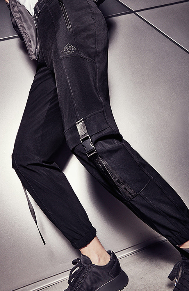 Cambio Joy Pant with Strap Leg Detail Black